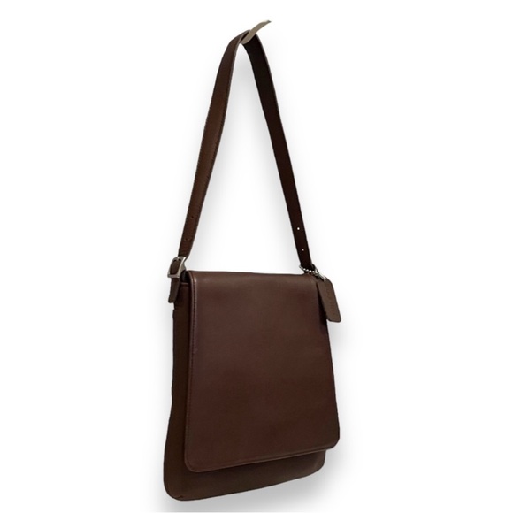 LIKE NEW! Coach Vintage Mahogany Brown Leather North South Slim Shoulder Bag - Picture 8 of 12